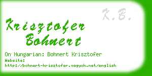 krisztofer bohnert business card